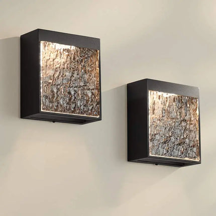 Possini Euro Sofia 8 1/2"H Black and Glass LED Wall Sconce Set of 2 Possini Euro Design
