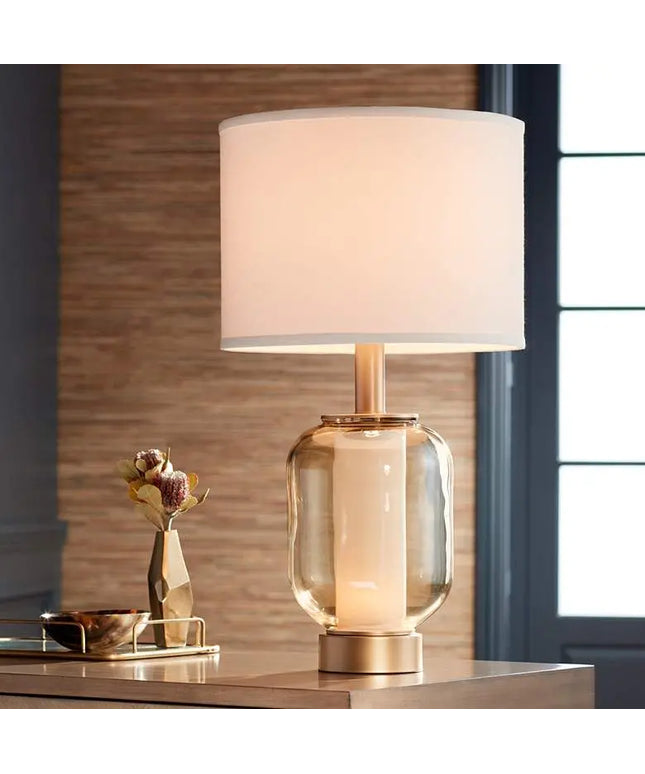 Possini Euro Sophia 28" Champagne Glass Night Light Table Lamp Possini Euro Design