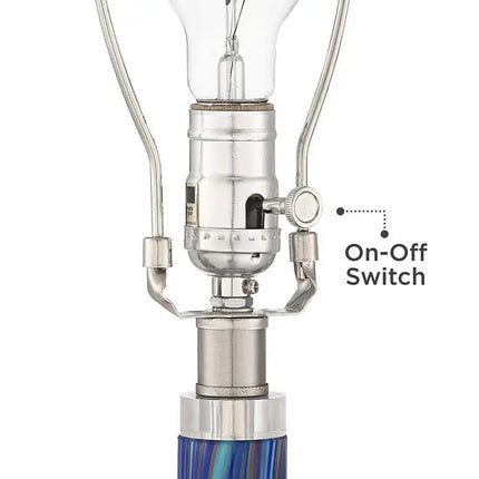 Possini Euro Taylor 29" Modern Blue Art Glass Table Lamps Set of 2 Possini Euro Design