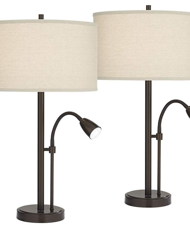 Possini Euro Traverse 29" Bronze Gooseneck LED USB Lamps Set of 2 Possini Euro Design