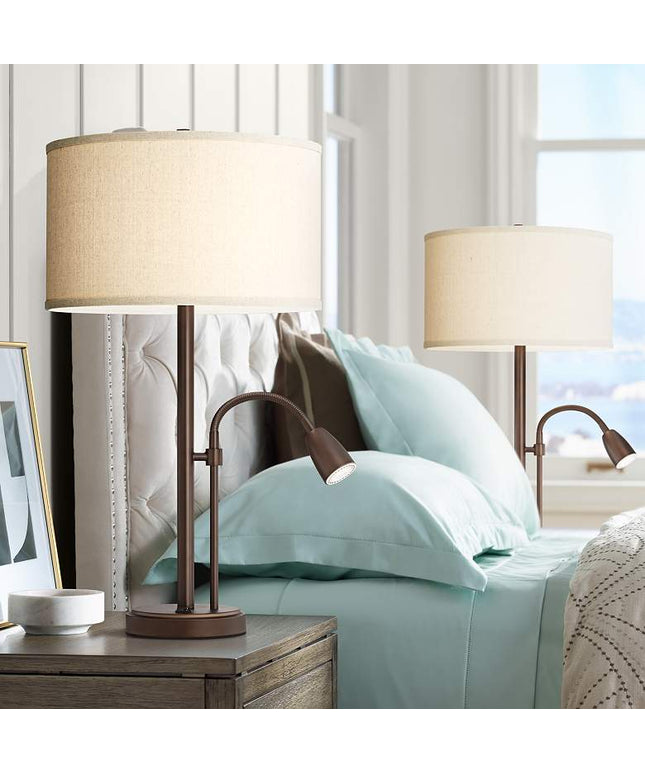 Possini Euro Traverse 29" Bronze Gooseneck LED USB Lamps Set of 2 Possini Euro Design