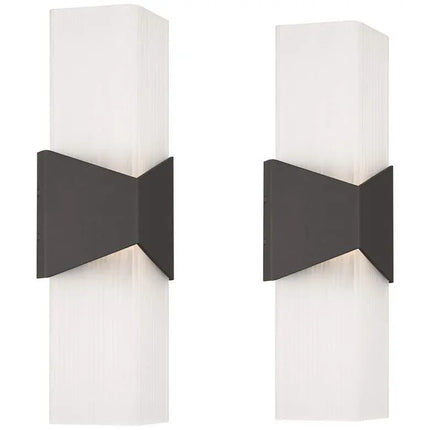 Possini Euro Tux 18"H Black and White LED Outdoor Wall Light Set of 2 Possini Euro Design