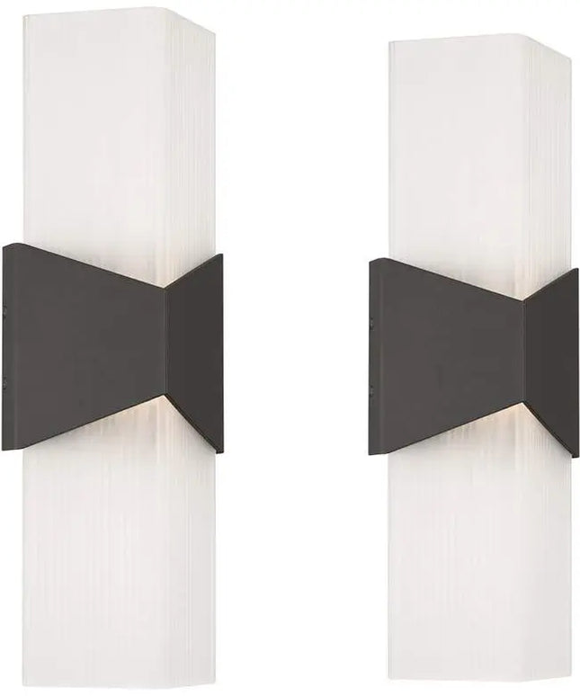 Possini Euro Tux 18"H Black and White LED Outdoor Wall Light Set of 2 Possini Euro Design