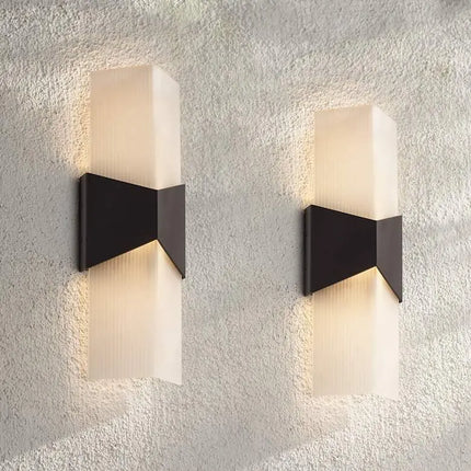 Possini Euro Tux 18"H Black and White LED Outdoor Wall Light Set of 2 Possini Euro Design
