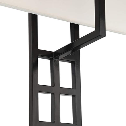 Possini Euro Ventano 38" High Black Metal Plug-In Wall Lamps Set of 2