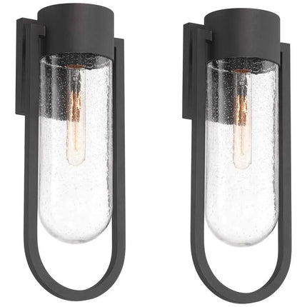 Possini Euro Villa Lane 18 1/2" High Sand Black Wall Sconce Set of 2 Possini Euro Design