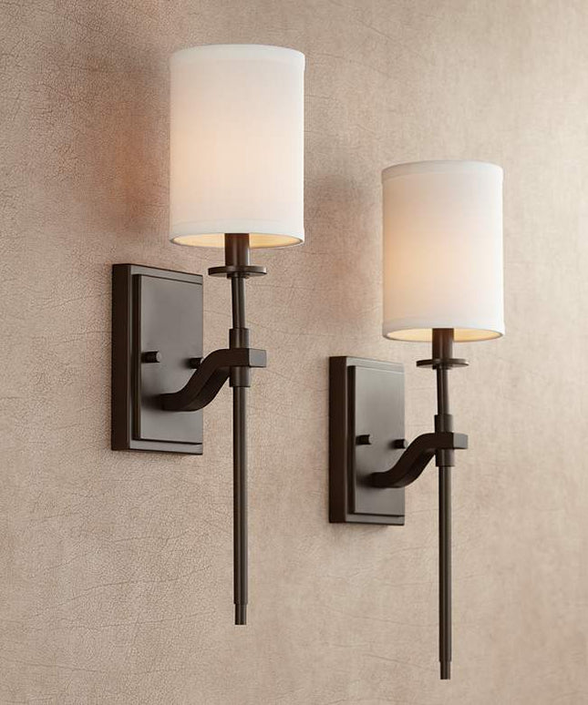 Possini Euro Walton 20" High Oil-Rubbed Bronze Wall Sconce Set of 2