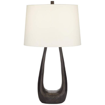 Possini Euro Woodwork 30" Black Finish Open Base Modern Table Lamp