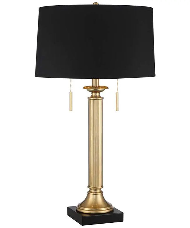 Possini Euro Wynne 30" Gold and Black 2-Light Lamp with Dual USB Ports Possini Euro Design