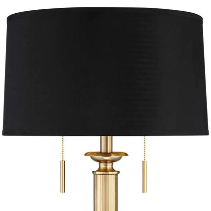 Possini Euro Wynne 30" Gold and Black 2-Light Lamp with Dual USB Ports Possini Euro Design