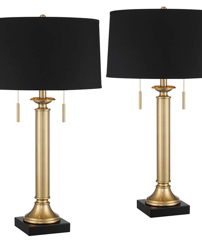 Possini Euro Wynne 30" High Gold and Black Dual USB Lamps Set of 2 Possini Euro Design