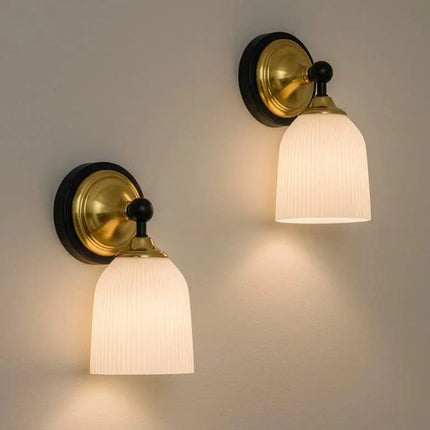 Possini Euro Zaragoza 9 1/2" High Gold and Black Wall Sconce Set of 2 Possini Euro Design