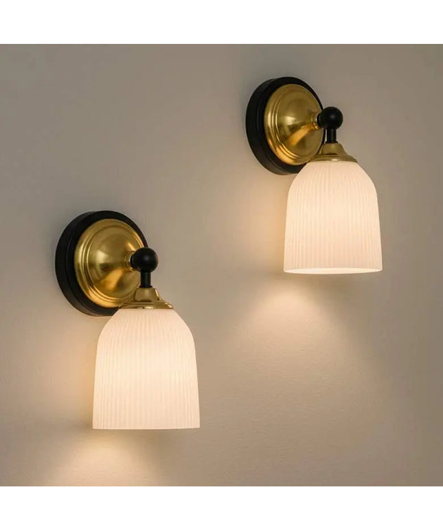Possini Euro Zaragoza 9 1/2" High Gold and Black Wall Sconce Set of 2 Possini Euro Design