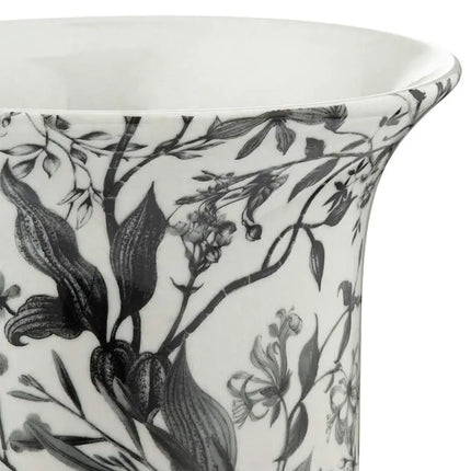 Prentiss 14" High Black and White Ceramic Decorative Vase Franklin Iron Works