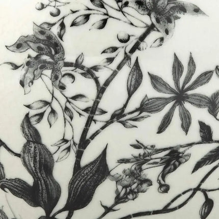 Prentiss 9" High Black and White Ceramic Ginger Jar with Lid Dahlia Studios