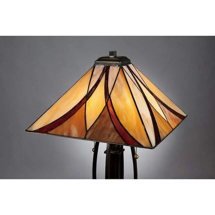 Quoizel Ashville 25" High Bronze Art Glass Tiffany-Style Table Lamp Quoizel