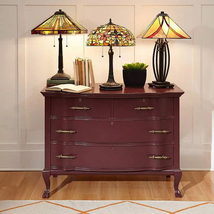 Quoizel Ashville 25" High Bronze Art Glass Tiffany-Style Table Lamp Quoizel