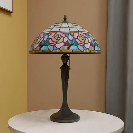 Quoizel Betty 24" High 2-Light Matte Black Floral Art Glass Table Lamp Quoizel