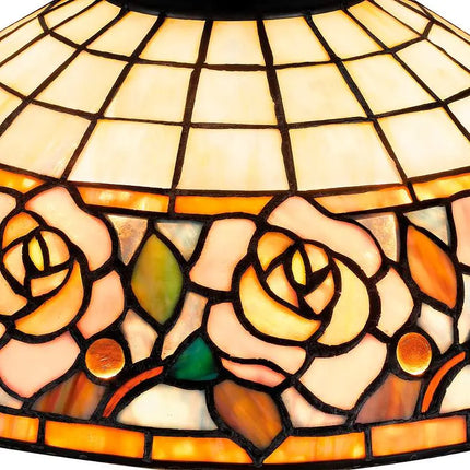 Quoizel Betty 24" High 2-Light Matte Black Floral Art Glass Table Lamp Quoizel