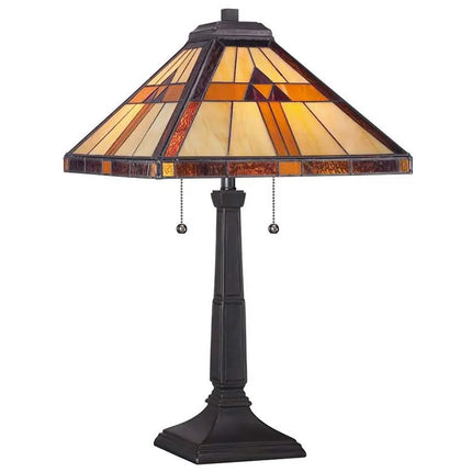 Quoizel Bryant 23" High Bronze Tiffany-Style Architectural Table Lamp Quoizel