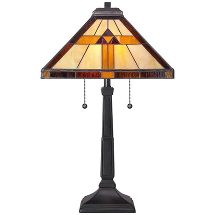 Quoizel Bryant 23" High Bronze Tiffany-Style Architectural Table Lamp Quoizel