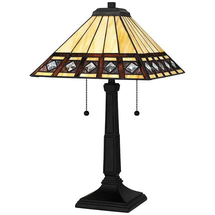 Quoizel Chardonnay 23" High 2-Light Matte Black Mission Table Lamp Quoizel