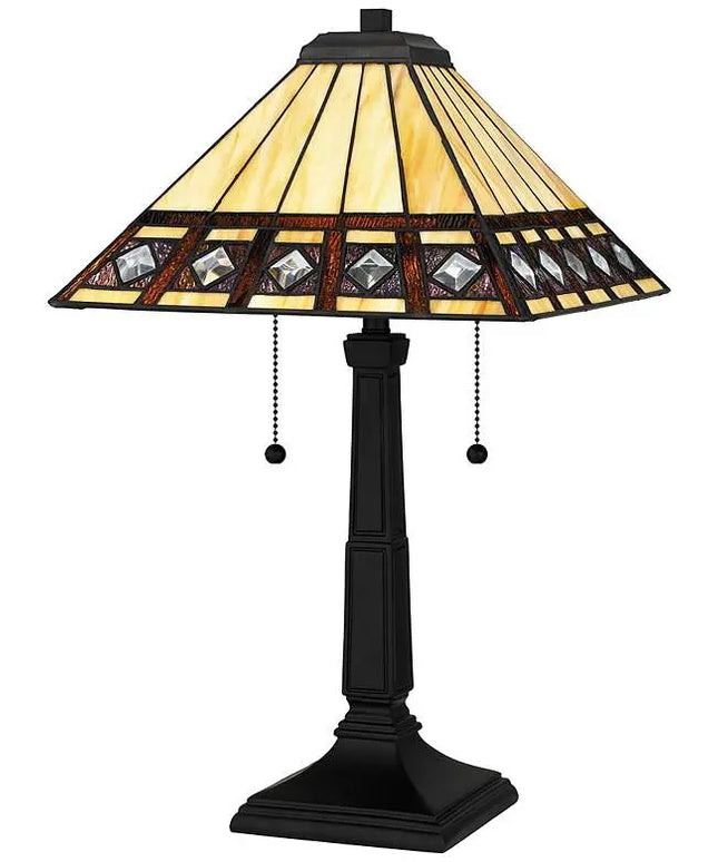 Quoizel Chardonnay 23" High 2-Light Matte Black Mission Table Lamp Quoizel