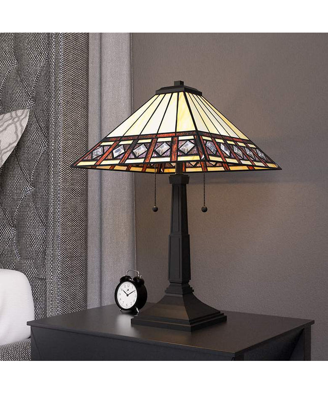 Quoizel Chardonnay 23" High 2-Light Matte Black Mission Table Lamp Quoizel