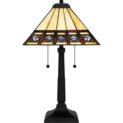 Quoizel Chardonnay 23" High 2-Light Matte Black Mission Table Lamp Quoizel