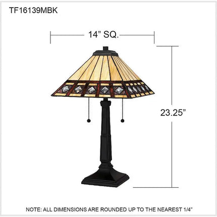 Quoizel Chardonnay 23" High 2-Light Matte Black Mission Table Lamp Quoizel