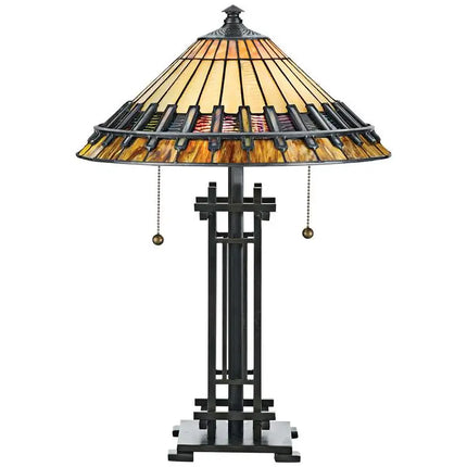 Quoizel Chastain 22 1/2" High Arts and Crafts Tiffany-Style Table Lamp Quoizel