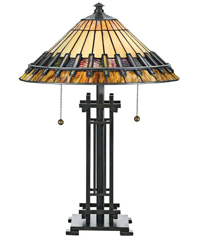 Quoizel Chastain 22 1/2" High Arts and Crafts Tiffany-Style Table Lamp Quoizel