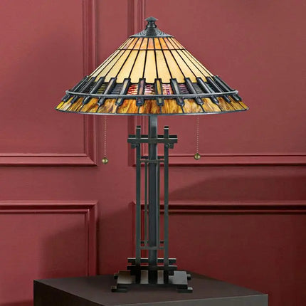 Quoizel Chastain 22 1/2" High Arts and Crafts Tiffany-Style Table Lamp Quoizel