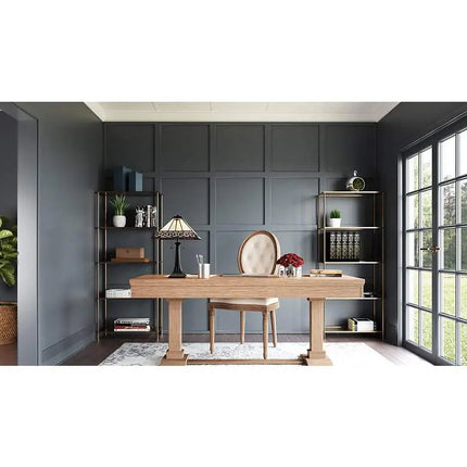 Quoizel Edith 24 1/2" High Matte Black Art Glass Mission Table Lamp Quoizel