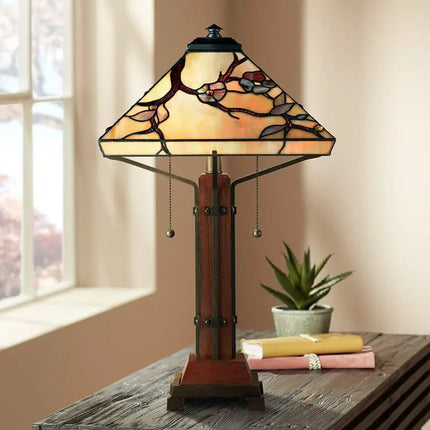 Quoizel Grove Park 23 1/2" High Art Glass Tiffany-Style Table Lamp Quoizel