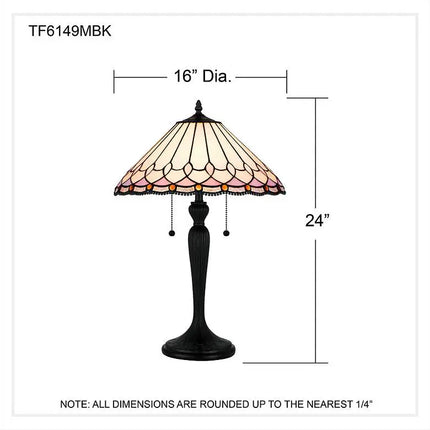 Quoizel Inez 24" High Matte Black Tiffany-Style Glass Table Lamp Quoizel