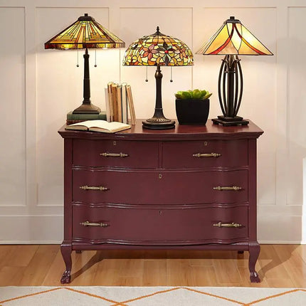 Quoizel Kami Floral 23" Vintage Bronze Tiffany-Style Glass Table Lamp Quoizel