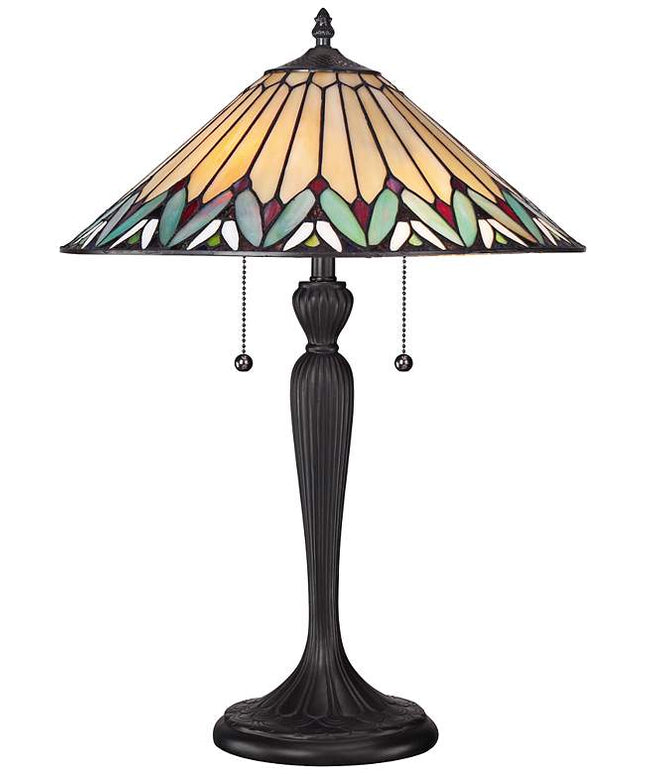 Quoizel Pearson 23" High Twin Light Tiffany-Style Table Lamp