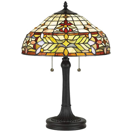 Quoizel Quinn 22 1/2" High Bronze Tiffany-Style Accent Table Lamp Quoizel