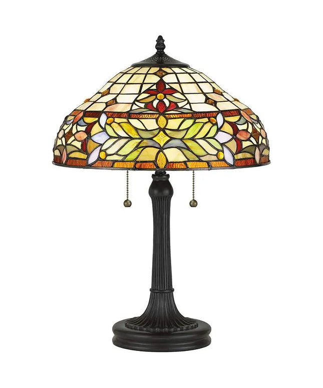 Quoizel Quinn 22 1/2" High Bronze Tiffany-Style Accent Table Lamp Quoizel
