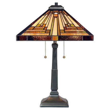 Quoizel Stephen 23" Vintage Mission Bronze Tiffany-Style Table Lamp Quoizel