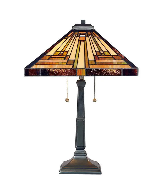 Quoizel Stephen 23" Vintage Mission Bronze Tiffany-Style Table Lamp Quoizel