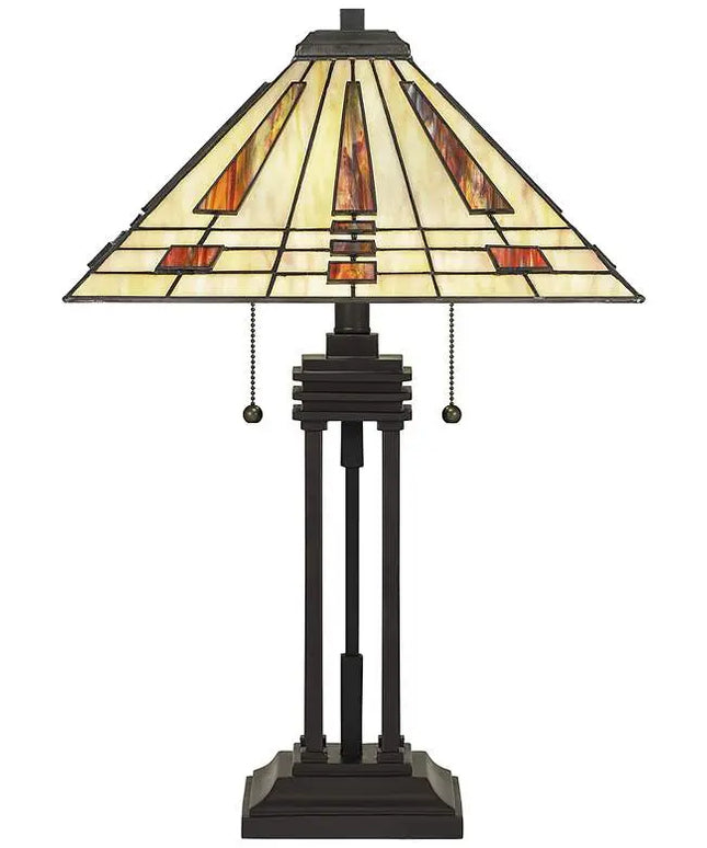 Quoizel Stevie 24 1/4" Bronze and Art Glass Tiffany-Style Table Lamp Quoizel