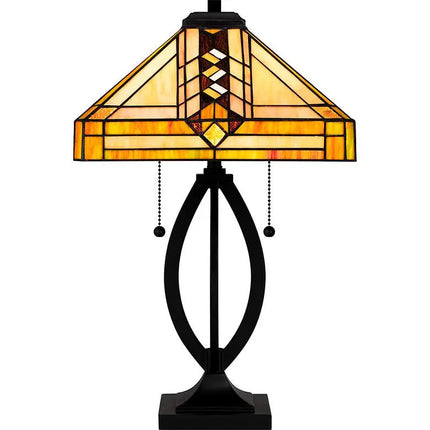 Quoizel Yellowstone 22 3/4" Matte Black Tiffany-Style Accent Lamp Quoizel