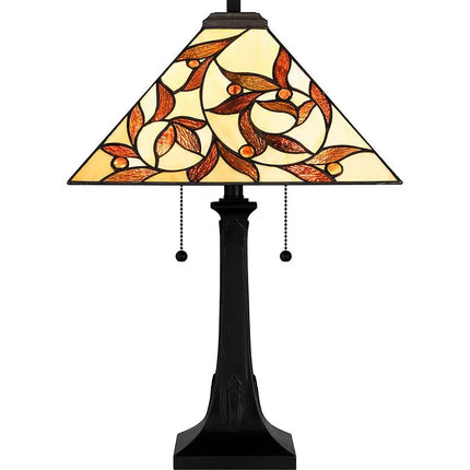 Quoizel Zion Matte Black Tiffany Table Lamp Quoizel
