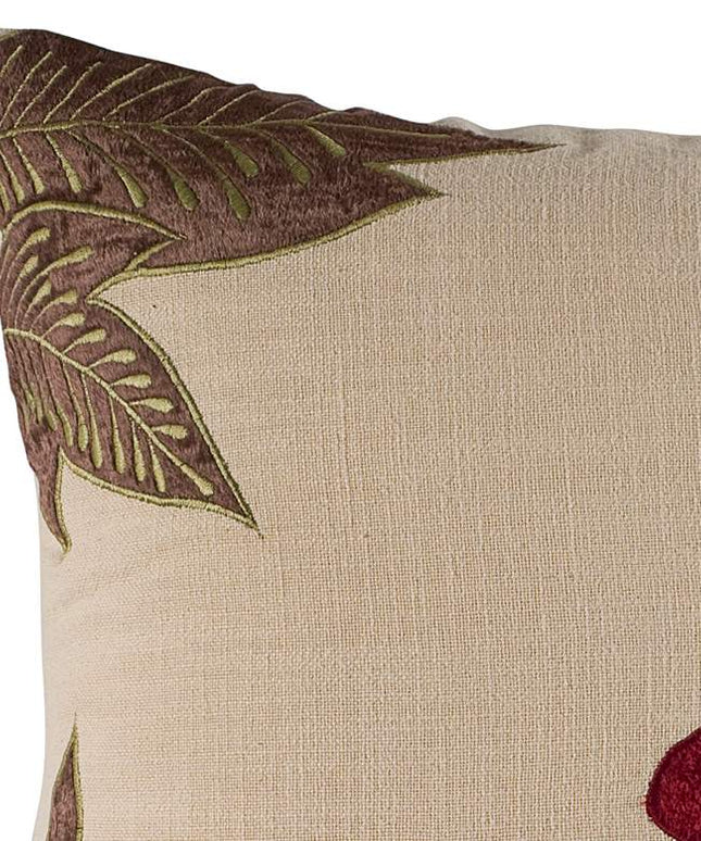 Red and Beige Floral 18" x 18" Throw Pillow Vision