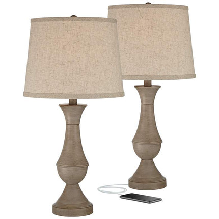Regency Hill Avery 25" USB Touch Lamps with LED Bulbs Set of 2