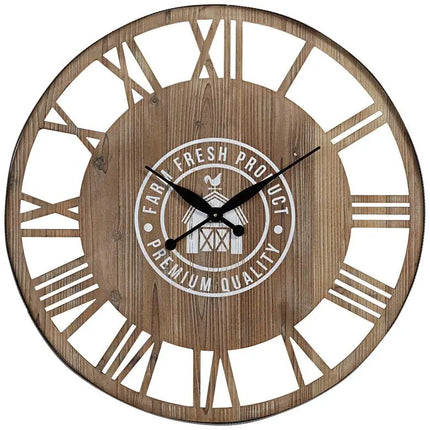 River Parks Farm Fresh 31 1/2" Round Roman Numeral Wood Wall Clock Clock