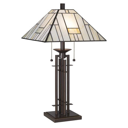 Robert Louis Tiffany 26 1/4" Wrought Iron and Glass Table Lamp