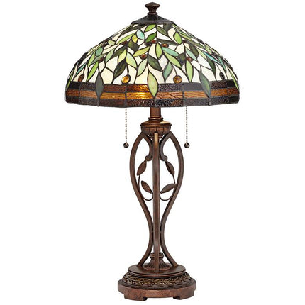 Robert Louis Tiffany 26" Blossoming Leaf and Vine Tiffany-Style Lamp